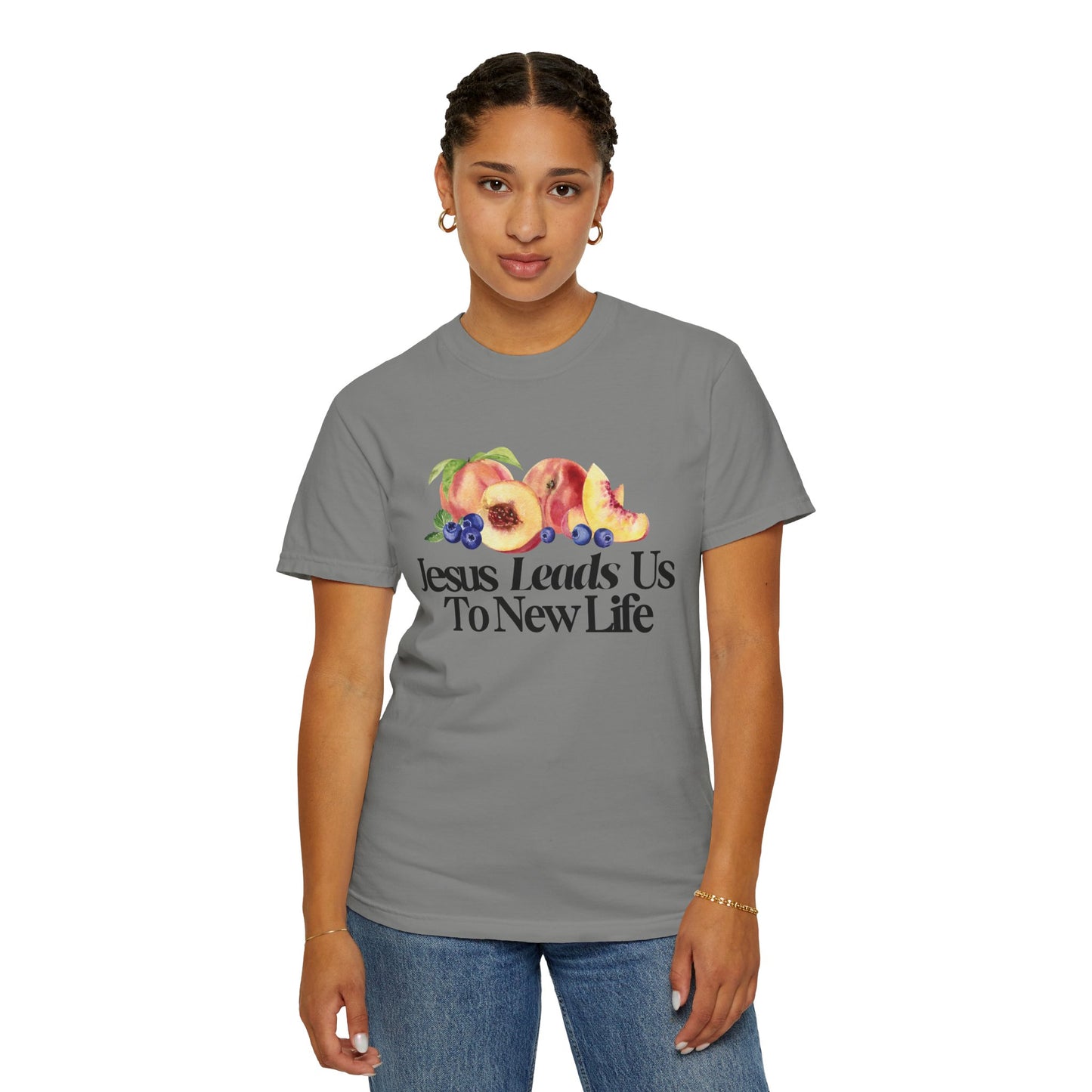 JESUS LEADS US TO NEW LIFE Women's Ring Spun Cotton T-Shirt