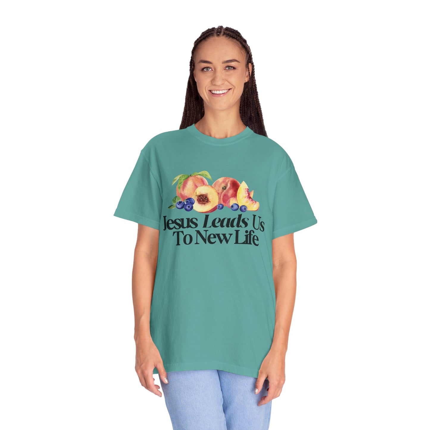 JESUS LEADS US TO NEW LIFE Women's Ring Spun Cotton T-Shirt