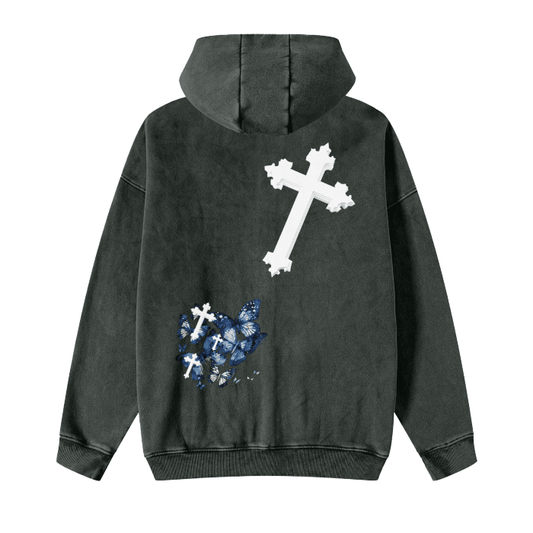 Amen & Hallelujah Acid - Washed Zip Fleece Hoodie Jacket - Faith, Can Apparel
