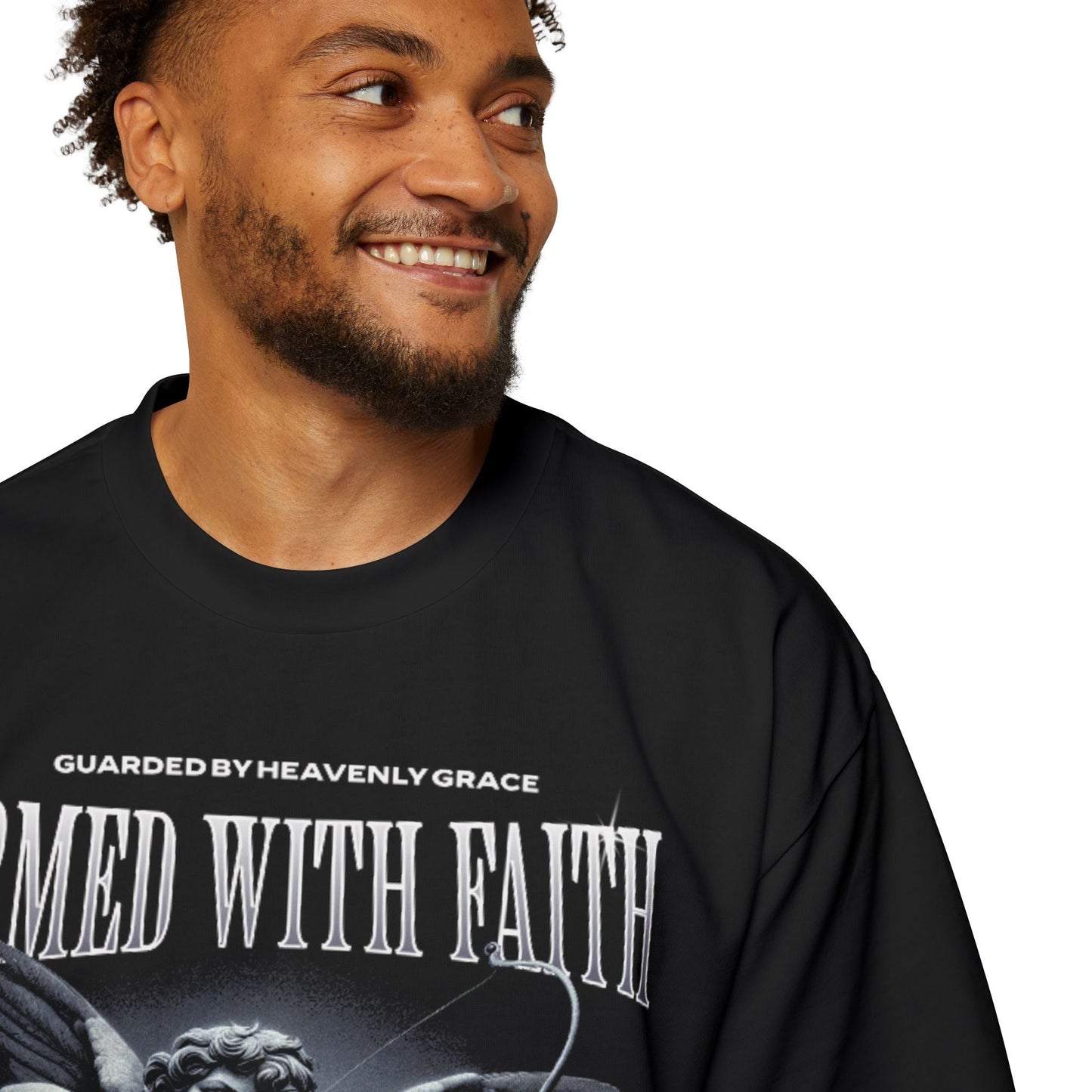 ARMED WITH FAITH Men's Heavy Oversized Cotton T-Shirt - Faith, Can Apparel