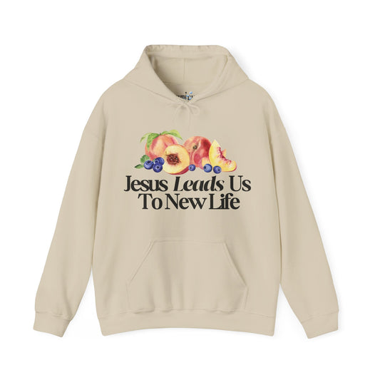 JESUS LEADS US TO NEW LIFE Unisex Heavy Blend Hoodie - Faith, Can Apparel