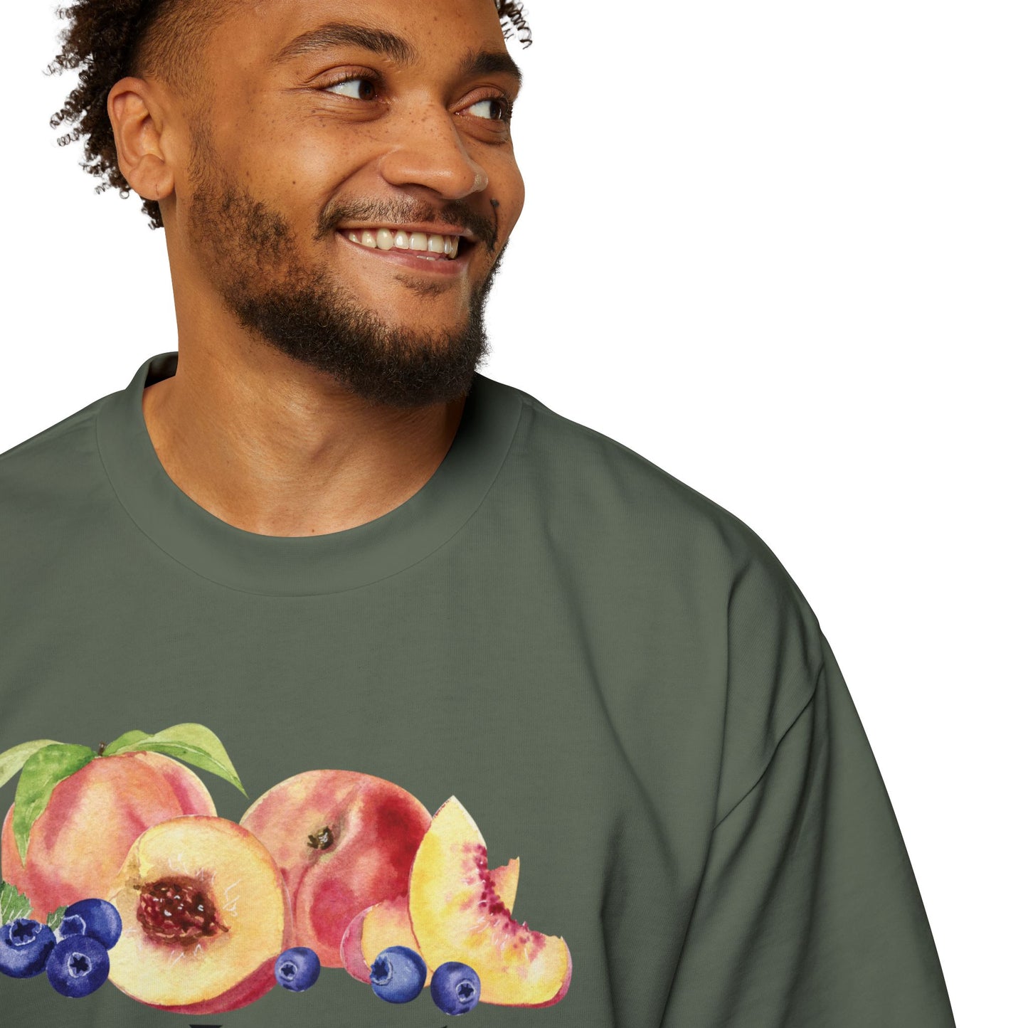 JESUS LEADS US TO NEW LIFE Men's Heavy Oversized Cotton Tee