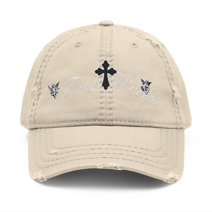 "Faith Works" Distressed Embroidered Dad Hat