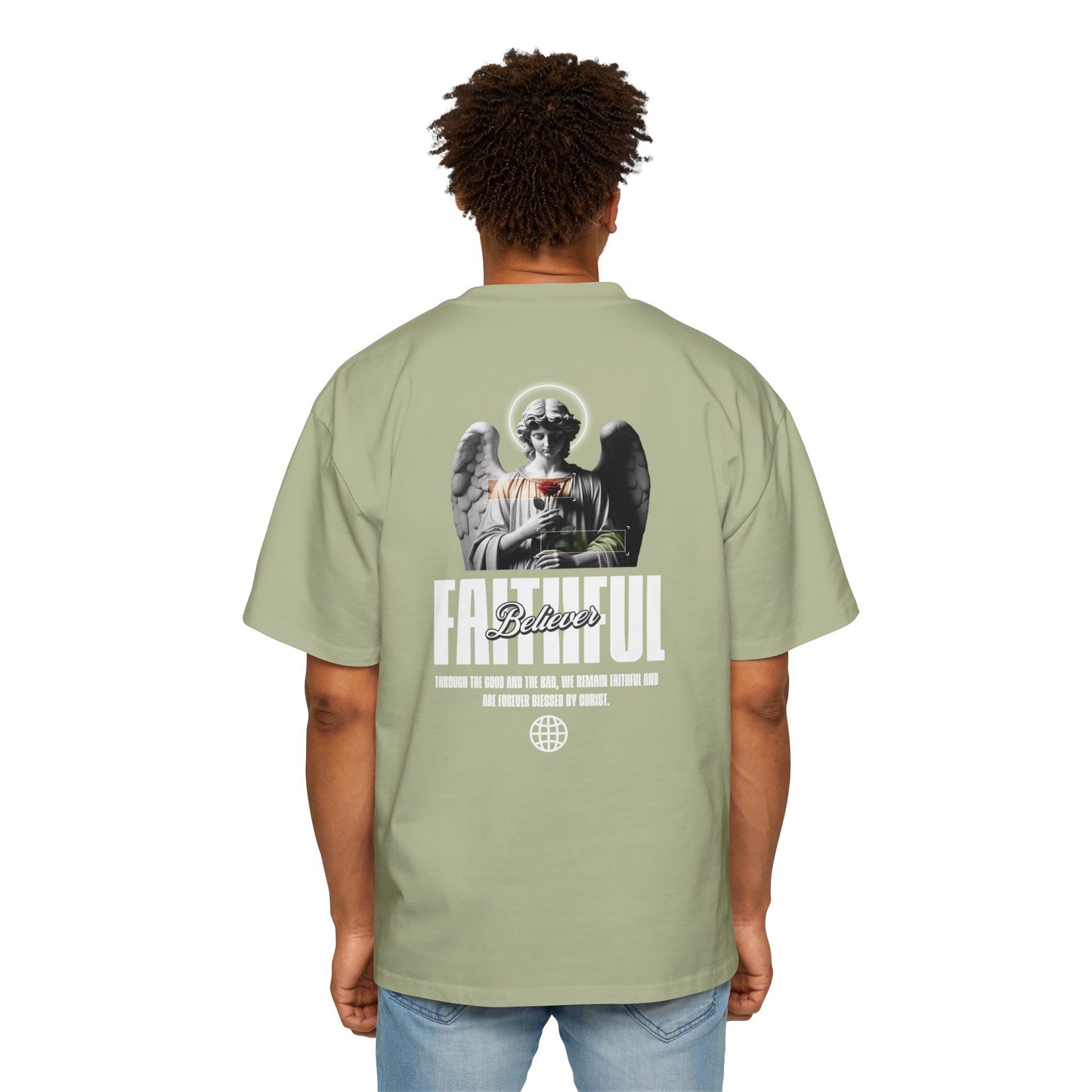 FOREVER BLESSED Men's Heavy Oversized Cotton Tee