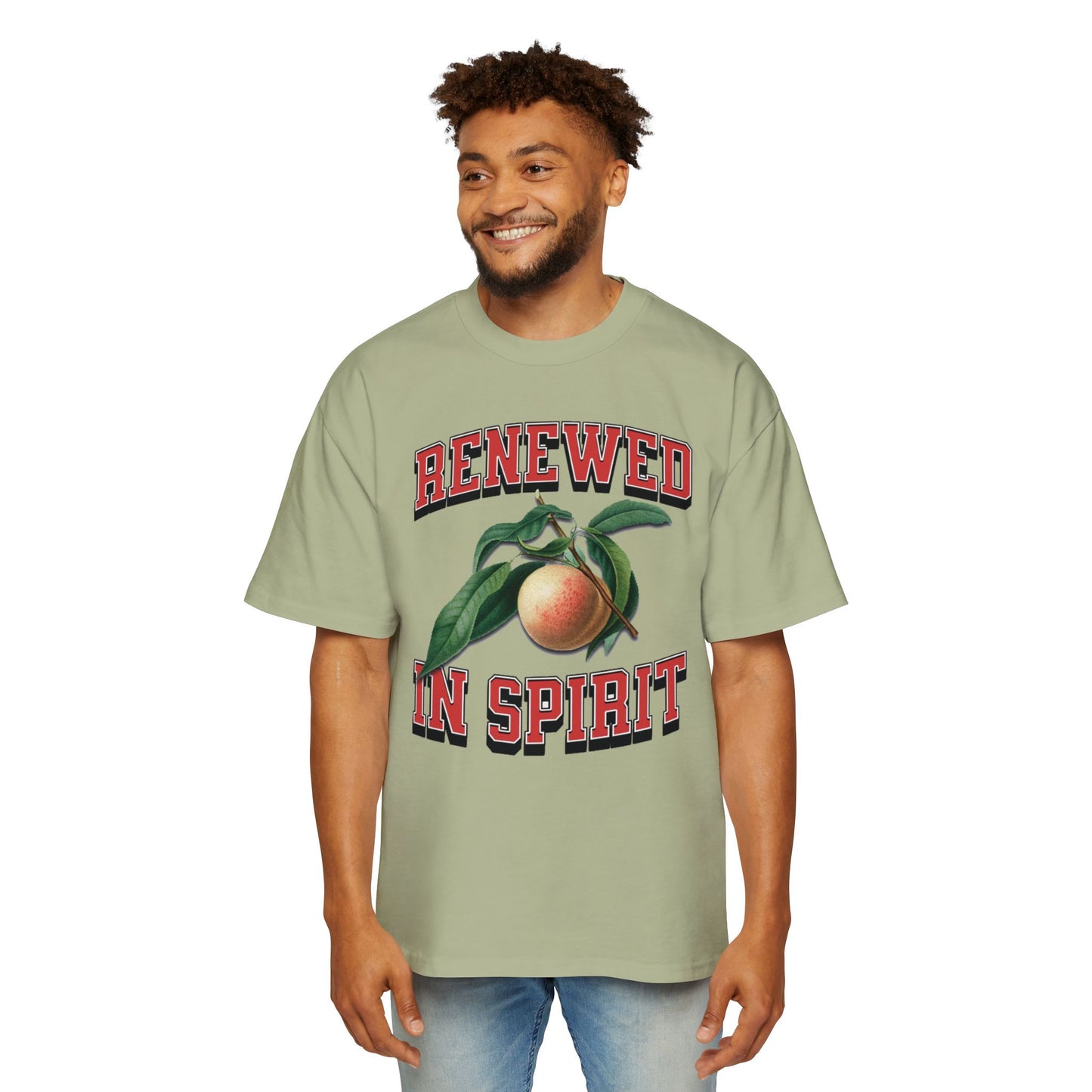 RENEWED IN SPIRIT Men's Heavy Oversized Cotton Tee