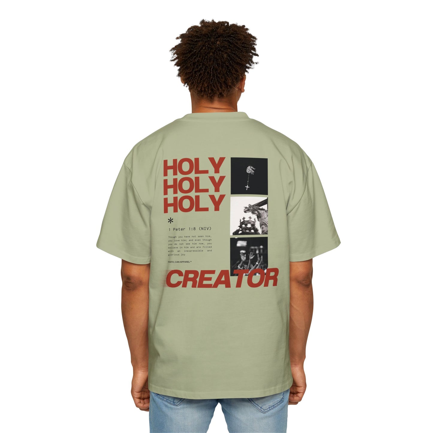 GOD PROVIDES Men's Heavy Oversized Cotton Tee