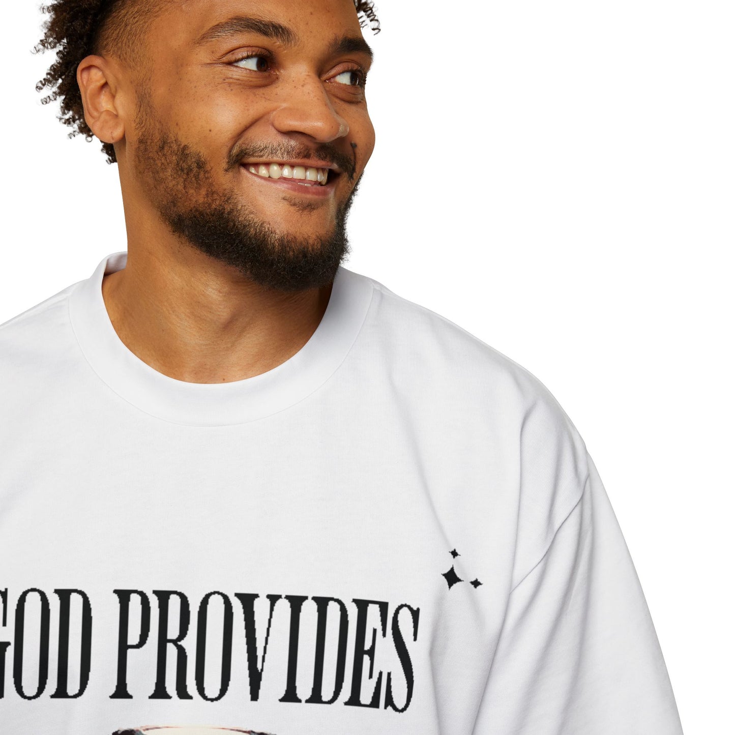 GOD PROVIDES Men's Heavy Oversized Cotton Tee