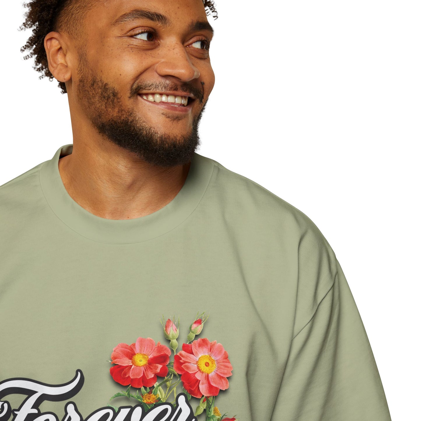 FOREVER BLESSED Men's Heavy Oversized Cotton Tee