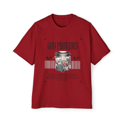 GOD PROVIDES Men's Heavy Oversized Cotton Tee