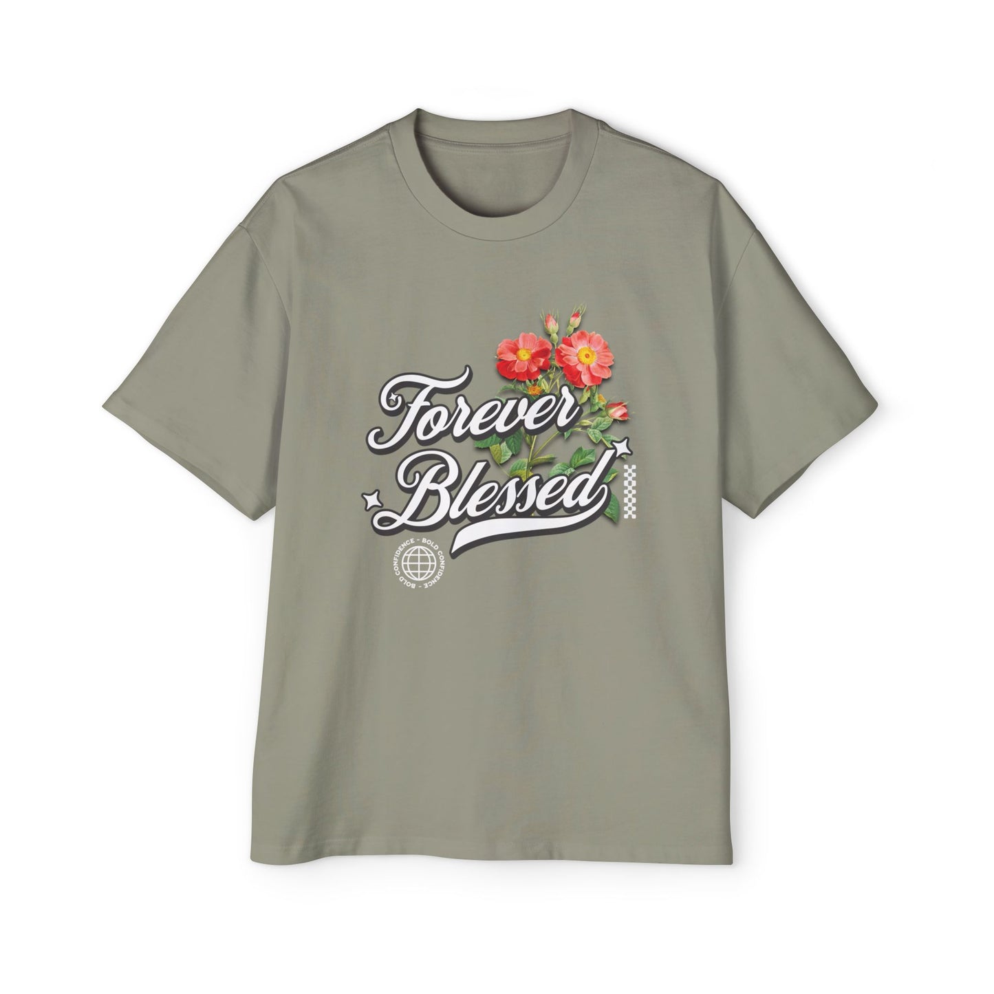 FOREVER BLESSED Men's Heavy Oversized Cotton Tee