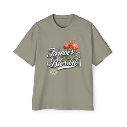 FOREVER BLESSED Men's Heavy Oversized Cotton Tee