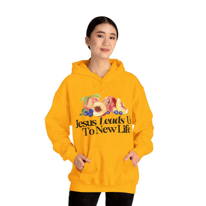 JESUS LEADS US TO NEW LIFE Unisex Heavy Blend Hoodie