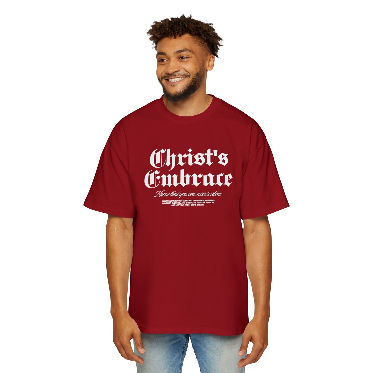 Christ's Embrace Men's Heavy Oversized Cotton Tee