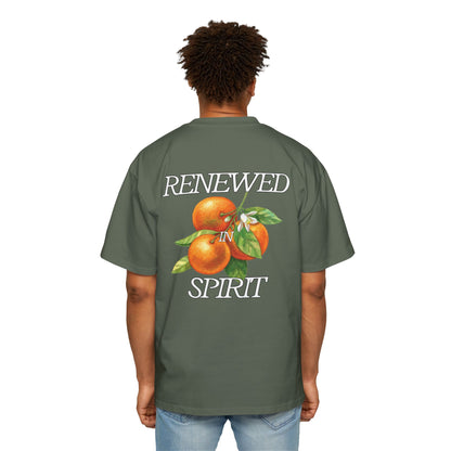 JESUS LEADS US TO NEW LIFE Men's Heavy Oversized Cotton Tee