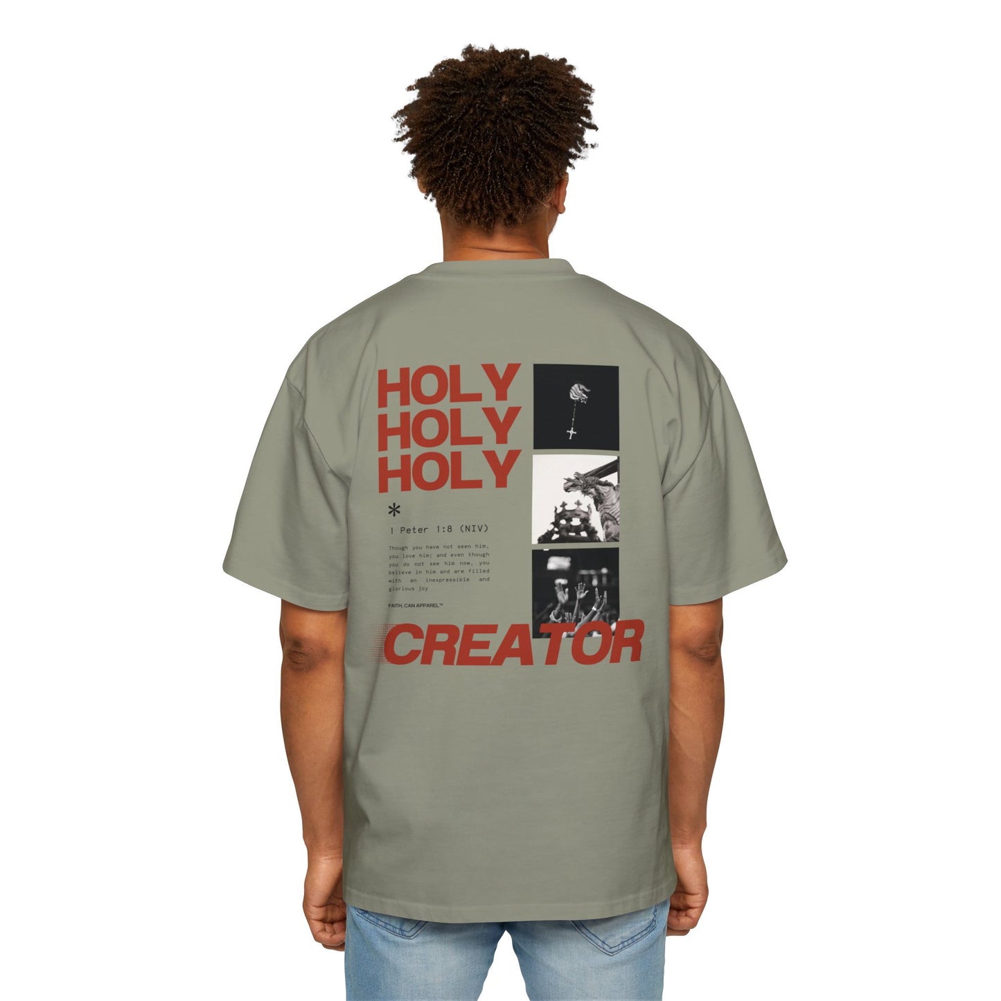 GOD PROVIDES Men's Heavy Oversized Cotton Tee