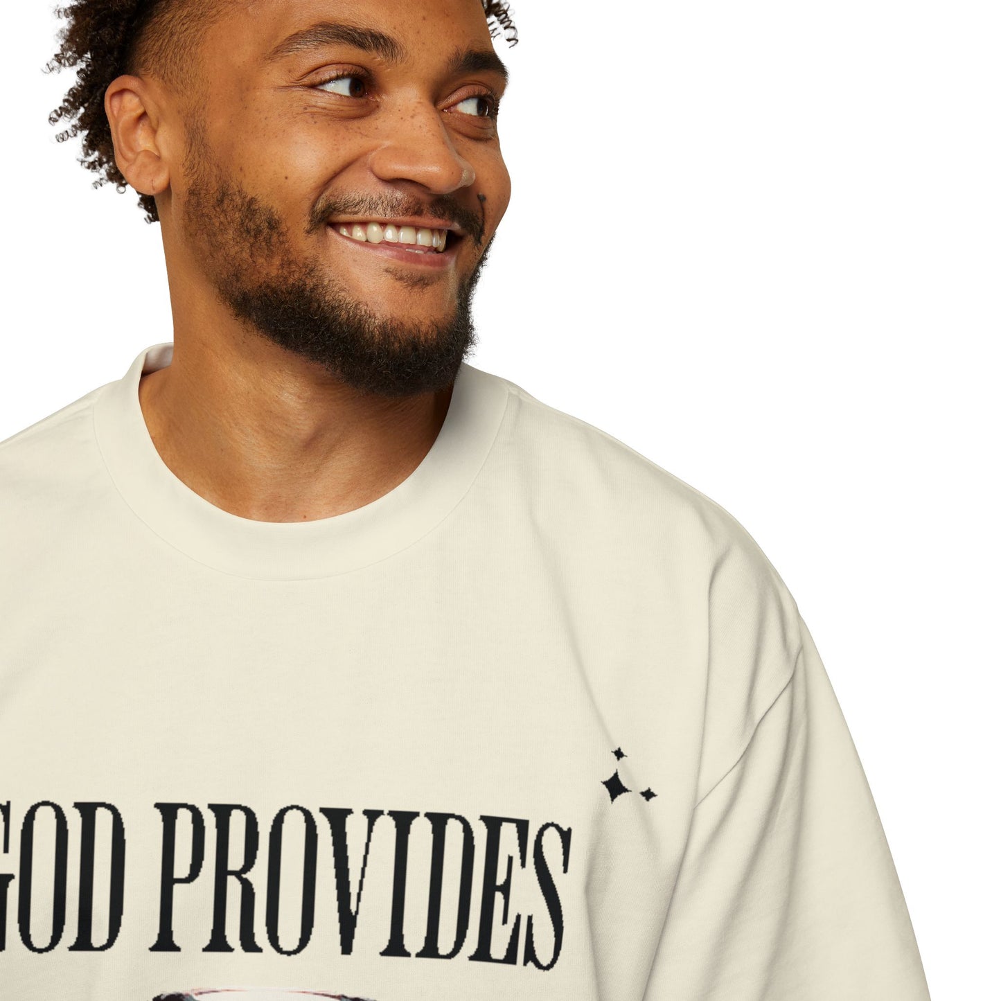 GOD PROVIDES Men's Heavy Oversized Cotton Tee