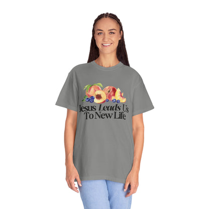 JESUS LEADS US TO NEW LIFE Women's Ring Spun Cotton Tee