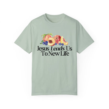 JESUS LEADS US TO NEW LIFE Women's Ring Spun Cotton Tee