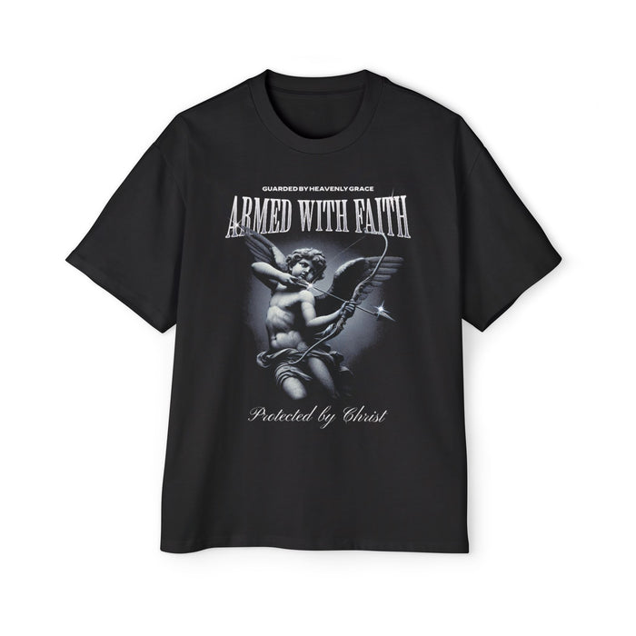 ARMED WITH FAITH Men's Heavy Oversized Cotton T-Shirt