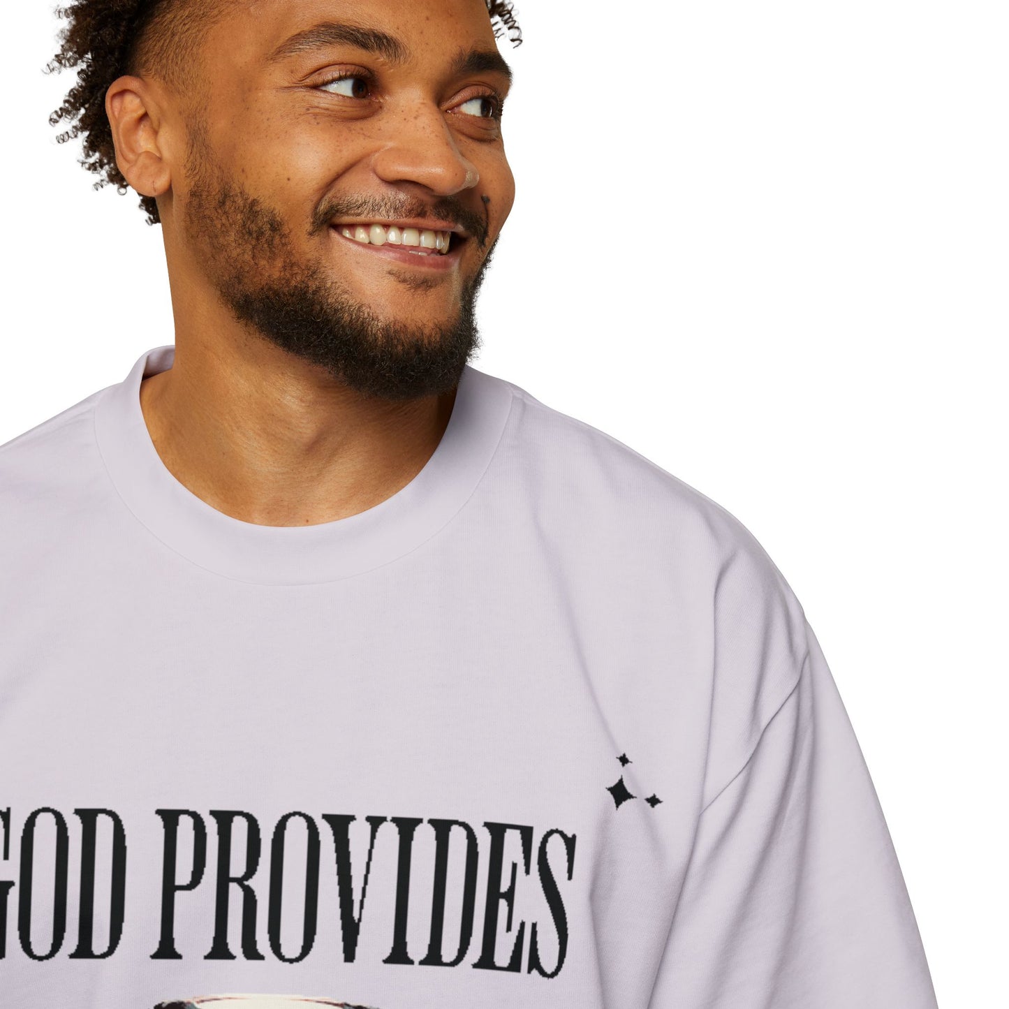 GOD PROVIDES Men's Heavy Oversized Cotton Tee