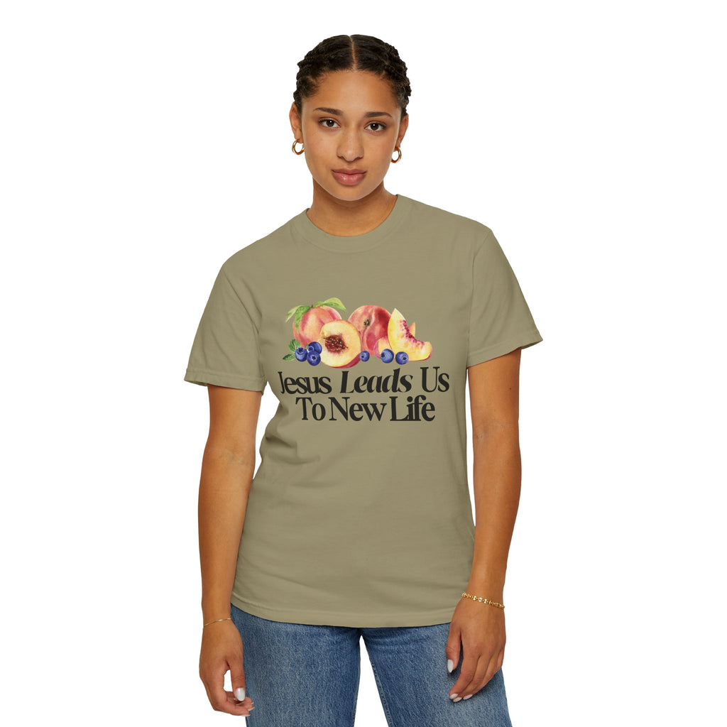 JESUS LEADS US TO NEW LIFE Women's Ring Spun Cotton T-Shirt