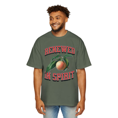 RENEWED IN SPIRIT Men's Heavy Oversized Cotton Tee