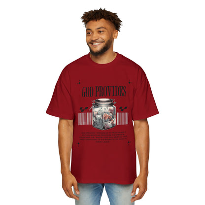 GOD PROVIDES Men's Heavy Oversized Cotton Tee