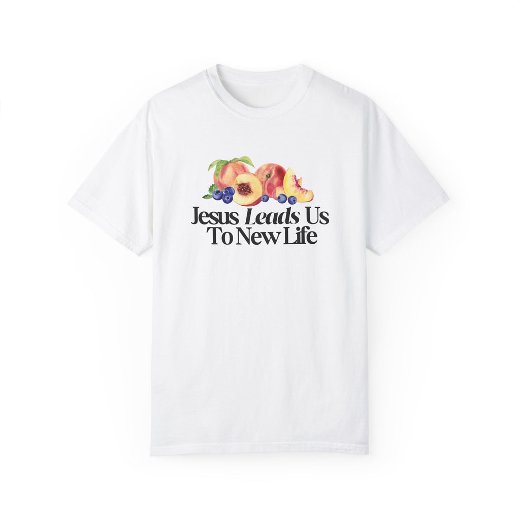 JESUS LEADS US TO NEW LIFE Women's Ring Spun Cotton T-Shirt