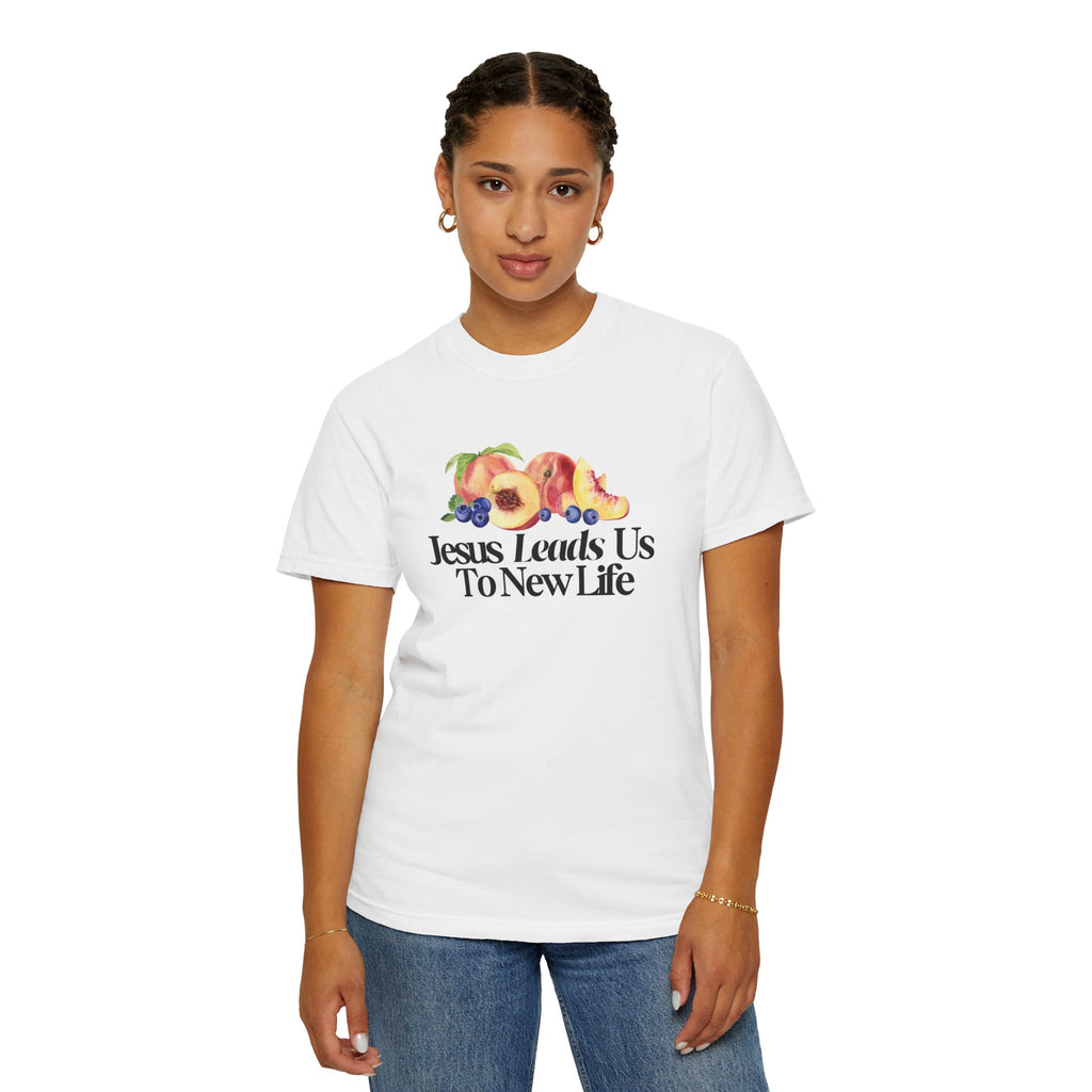 JESUS LEADS US TO NEW LIFE Women's Ring Spun Cotton T-Shirt