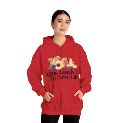 JESUS LEADS US TO NEW LIFE Unisex Heavy Blend Hoodie