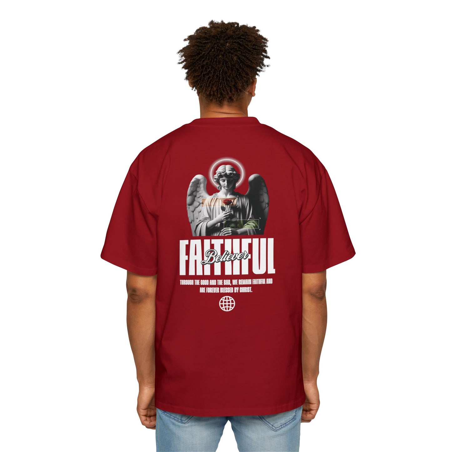 FOREVER BLESSED Men's Heavy Oversized Cotton Tee