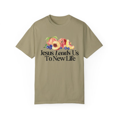 JESUS LEADS US TO NEW LIFE Women's Ring Spun Cotton Tee