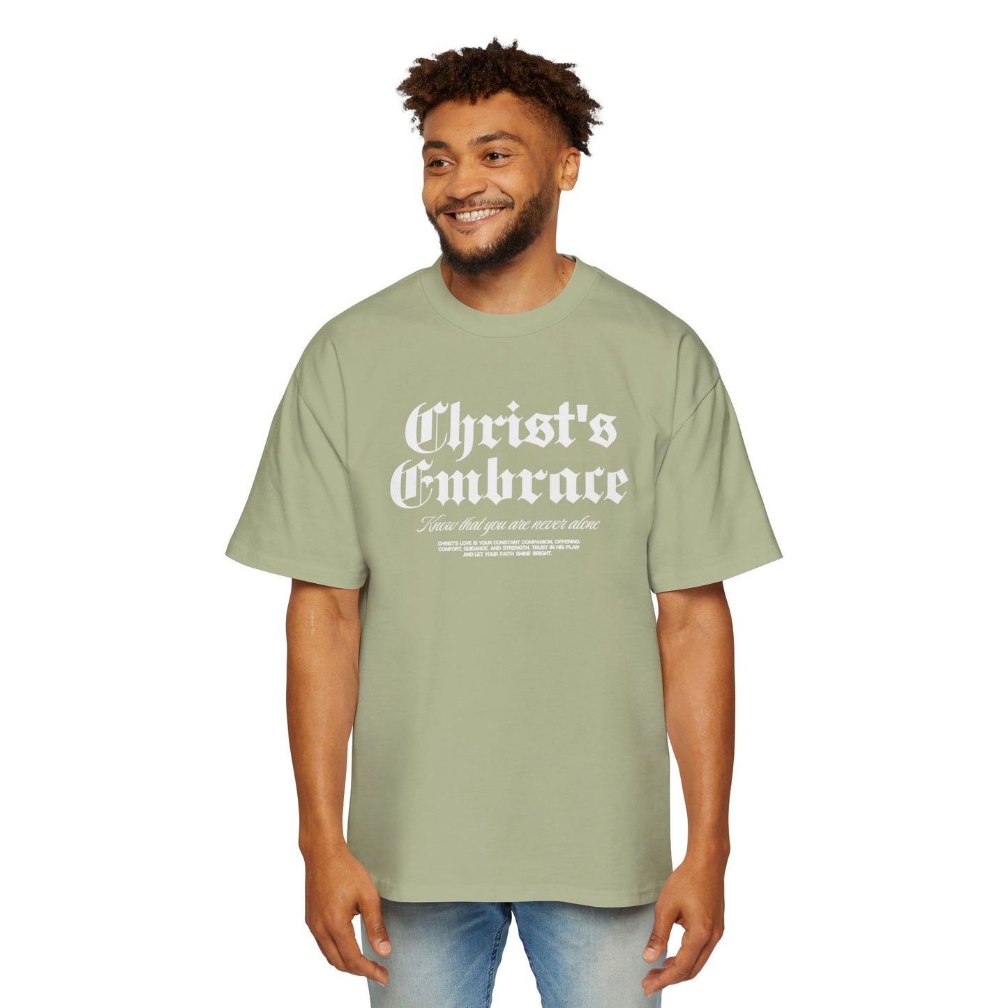 Christ's Embrace Men's Heavy Oversized Cotton Tee