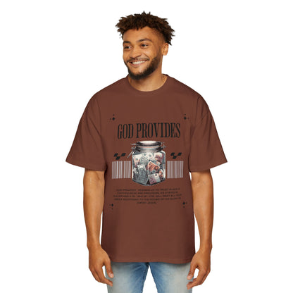 GOD PROVIDES Men's Heavy Oversized Cotton Tee