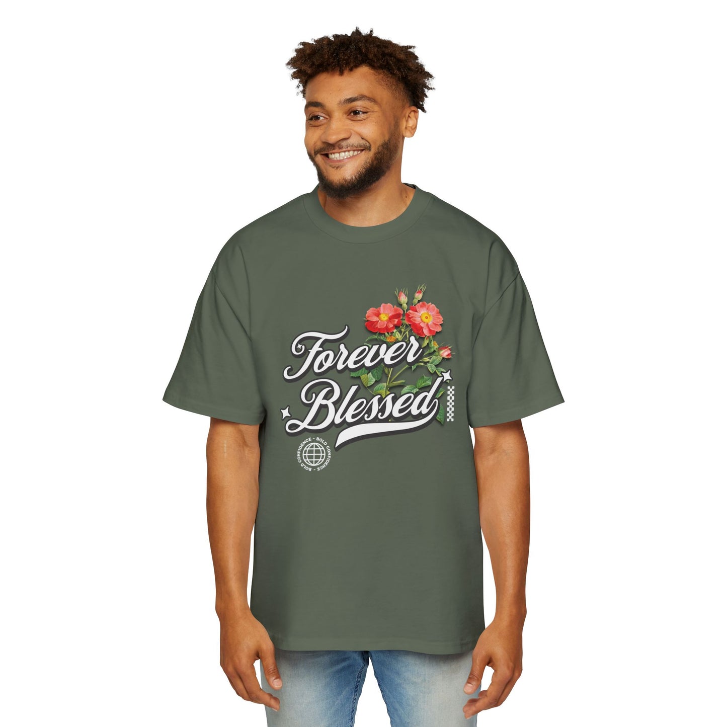 FOREVER BLESSED Men's Heavy Oversized Cotton Tee