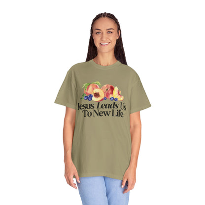 JESUS LEADS US TO NEW LIFE Women's Ring Spun Cotton T-Shirt