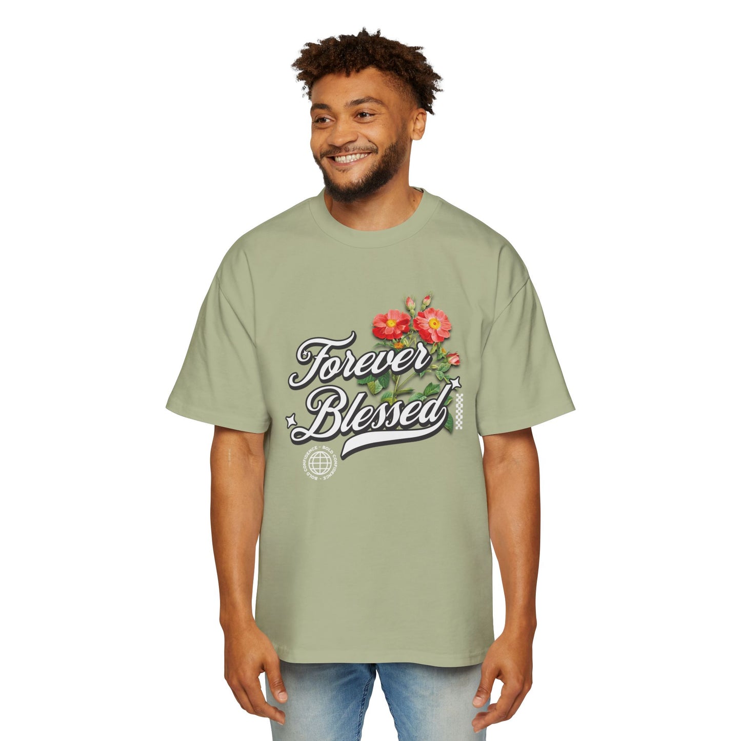 FOREVER BLESSED Men's Heavy Oversized Cotton Tee