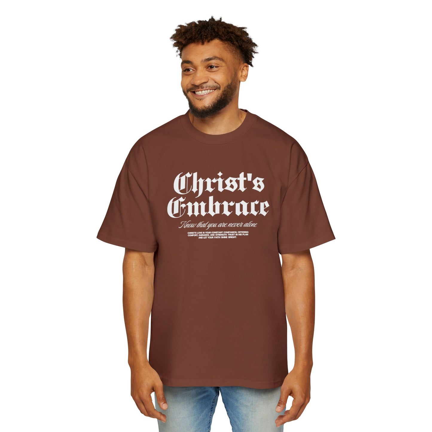 Christ's Embrace Men's Heavy Oversized Cotton Tee