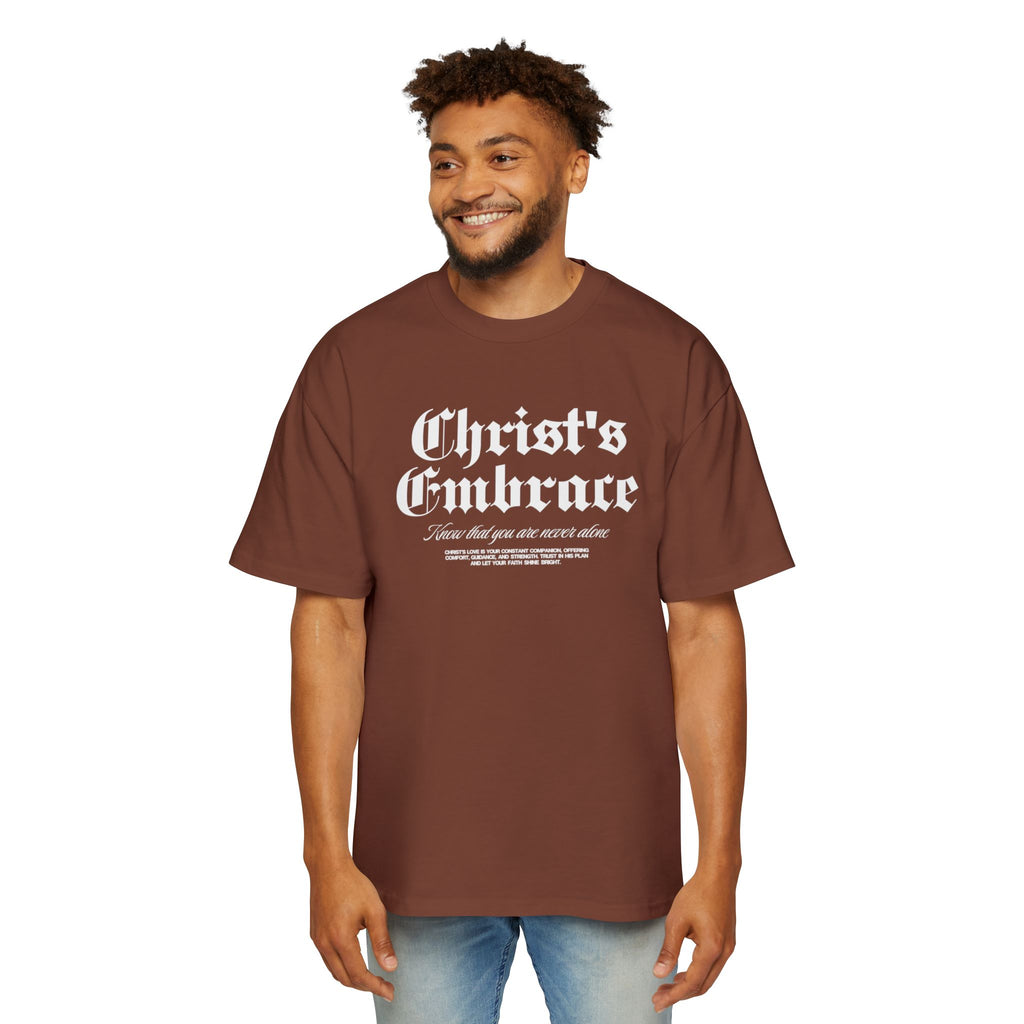 Christ's Embrace Men's Heavy Oversized Cotton T-Shirt