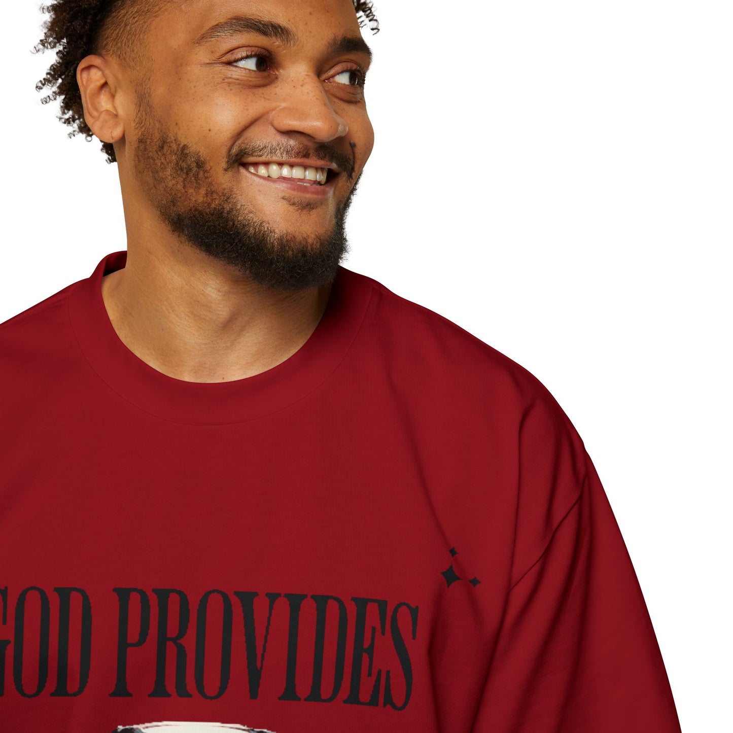 GOD PROVIDES Men's Heavy Oversized Cotton Tee