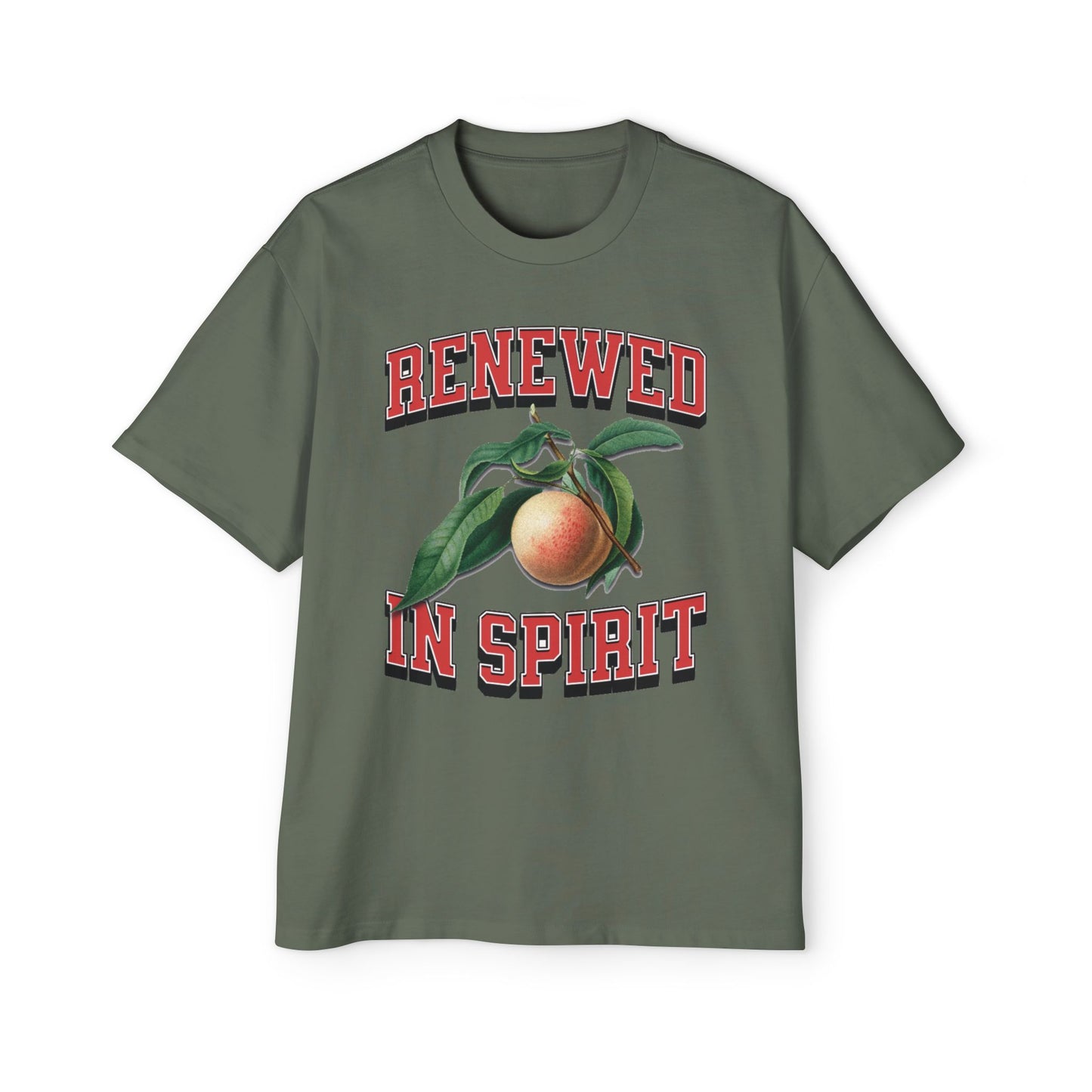 RENEWED IN SPIRIT Men's Heavy Oversized Cotton Tee