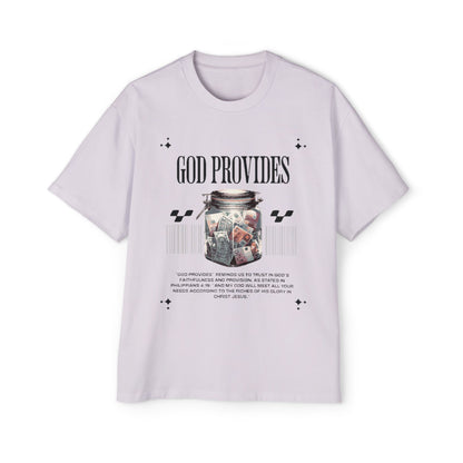 GOD PROVIDES Men's Heavy Oversized Cotton Tee