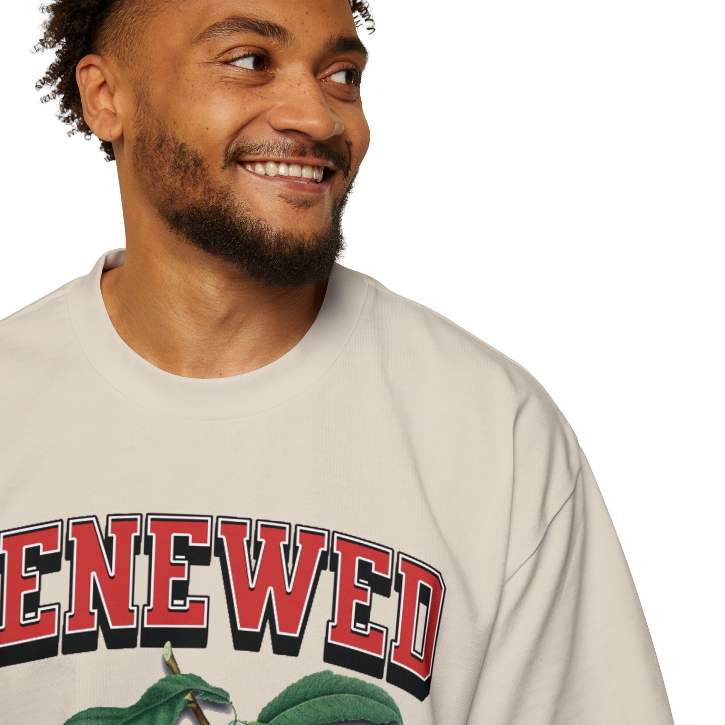 RENEWED IN SPIRIT Men's Heavy Oversized Cotton Tee