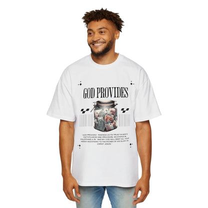 GOD PROVIDES Men's Heavy Oversized Cotton Tee