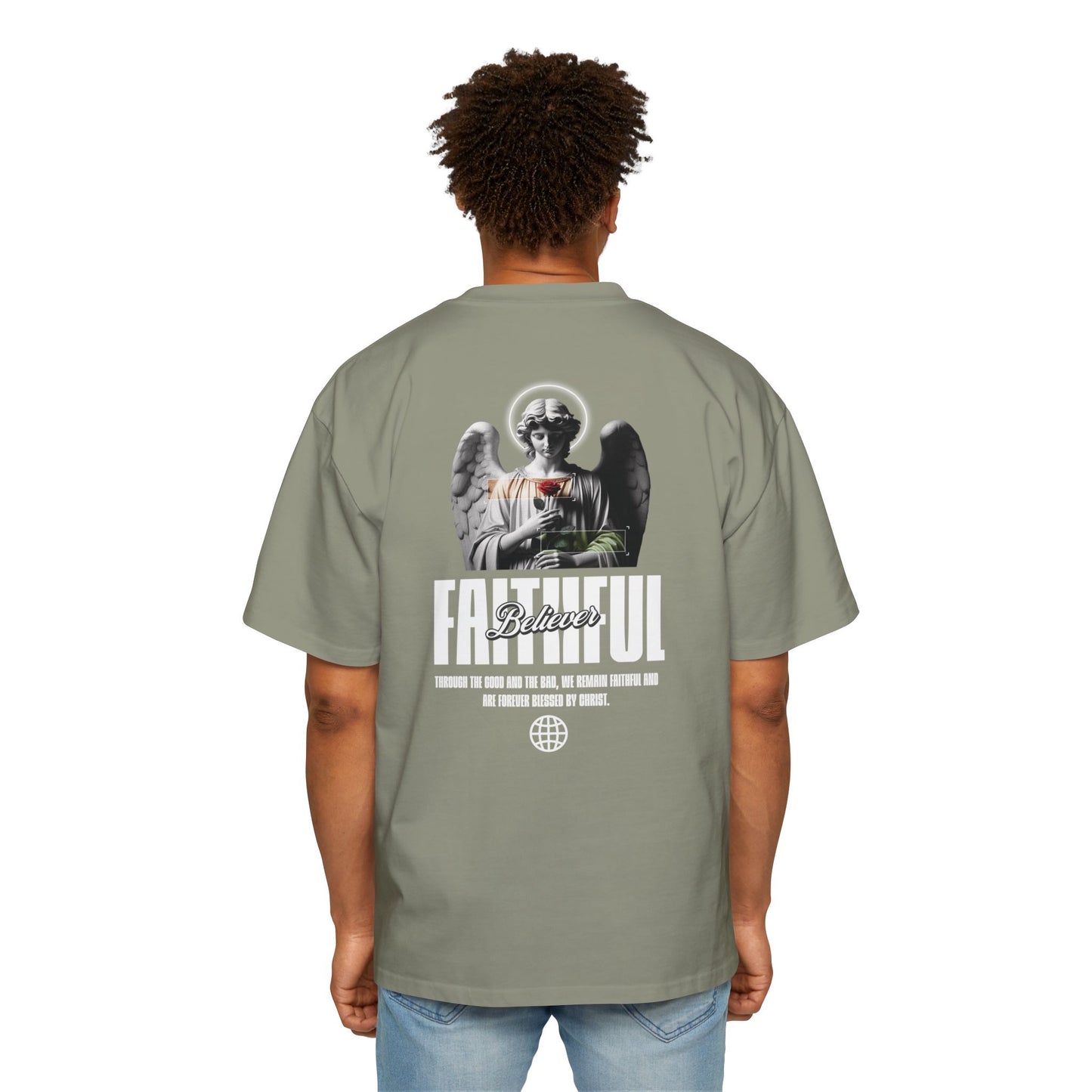 FOREVER BLESSED Men's Heavy Oversized Cotton Tee