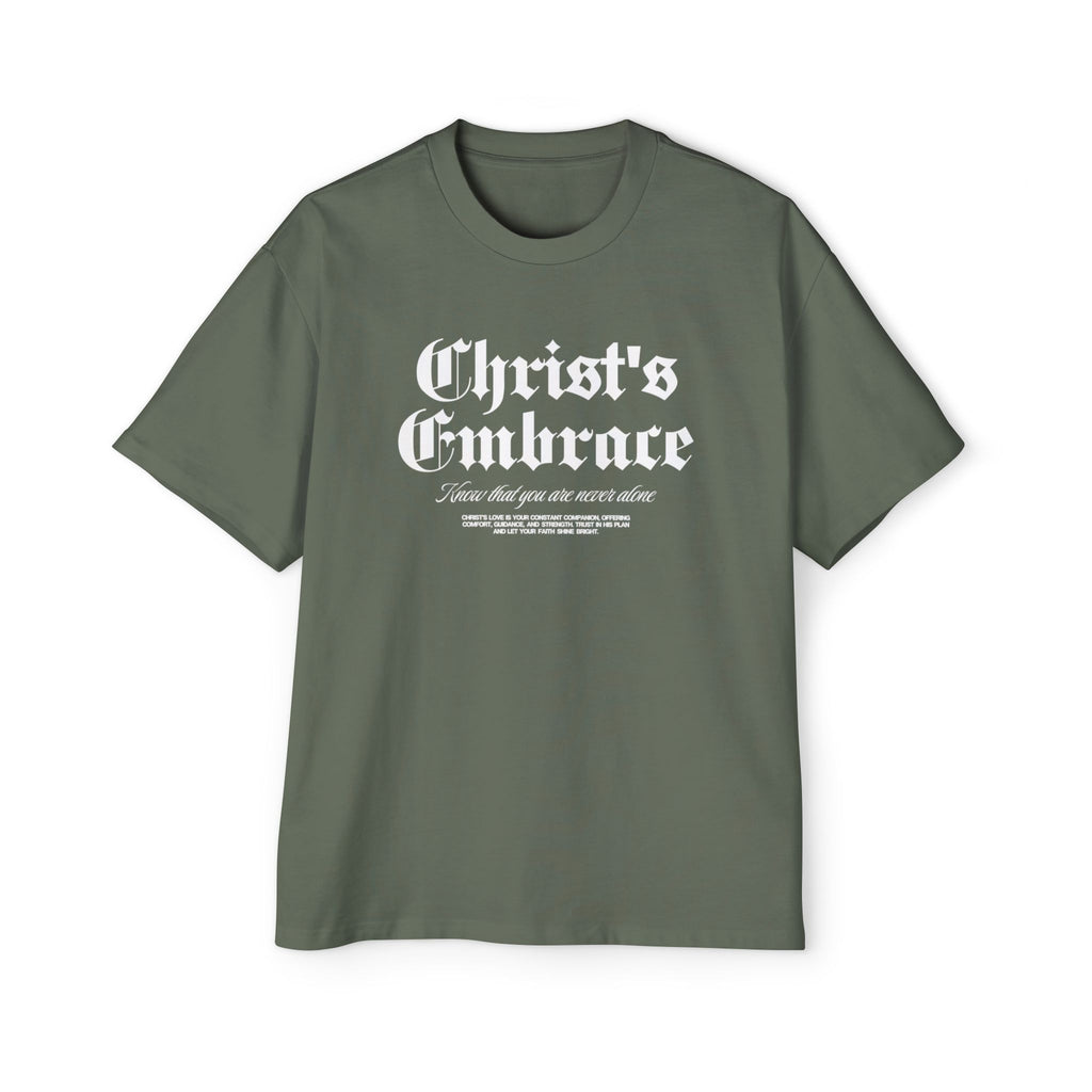 Christ's Embrace Men's Heavy Oversized Cotton T-Shirt