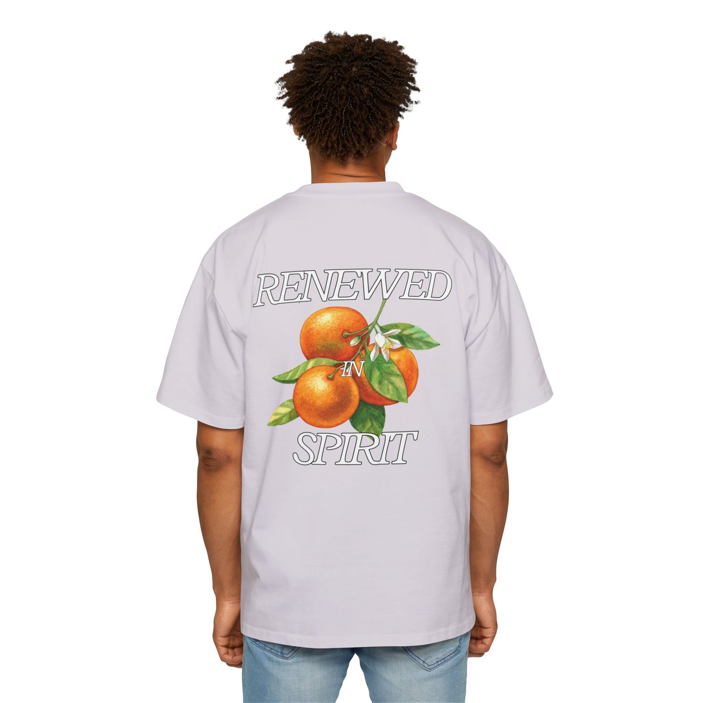 JESUS LEADS US TO NEW LIFE Men's Heavy Oversized Cotton Tee