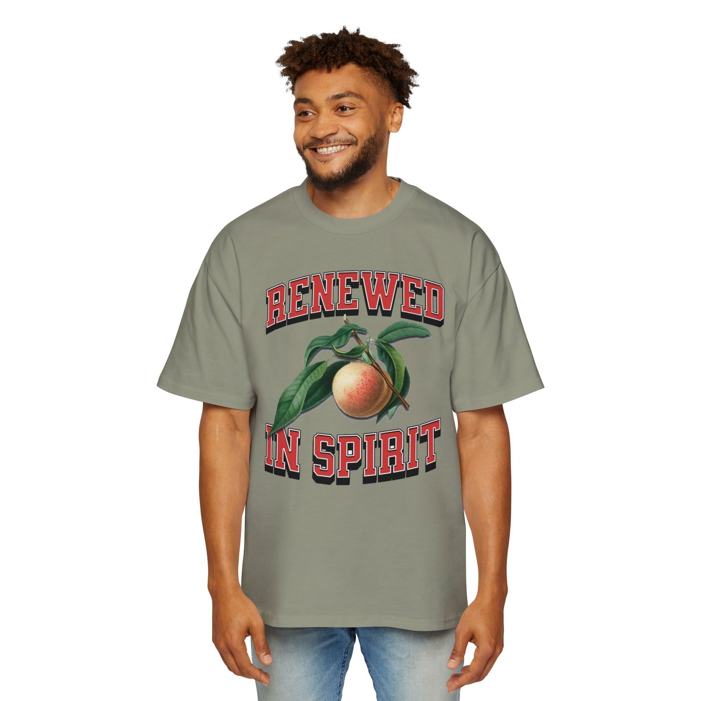 RENEWED IN SPIRIT Men's Heavy Oversized Cotton Tee