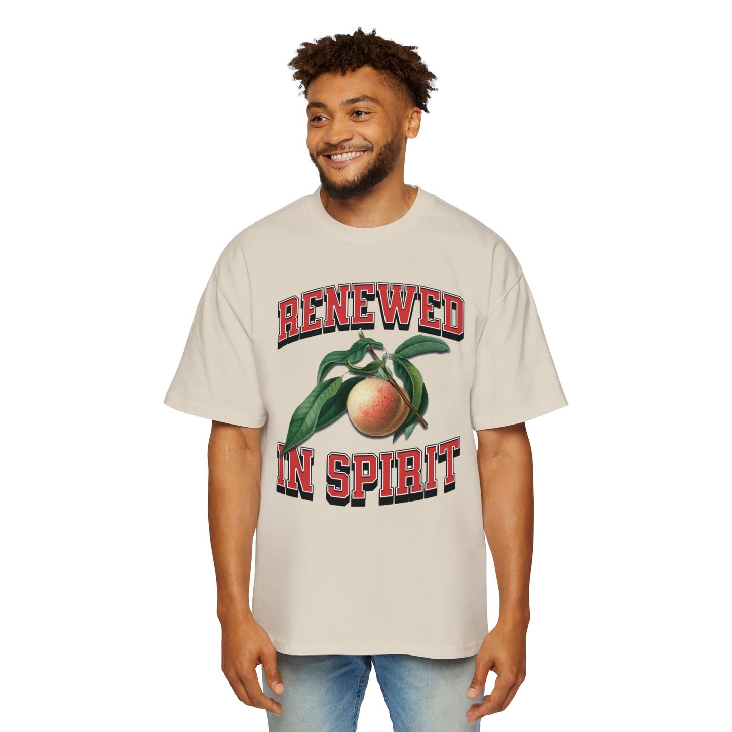 RENEWED IN SPIRIT Men's Heavy Oversized Cotton Tee