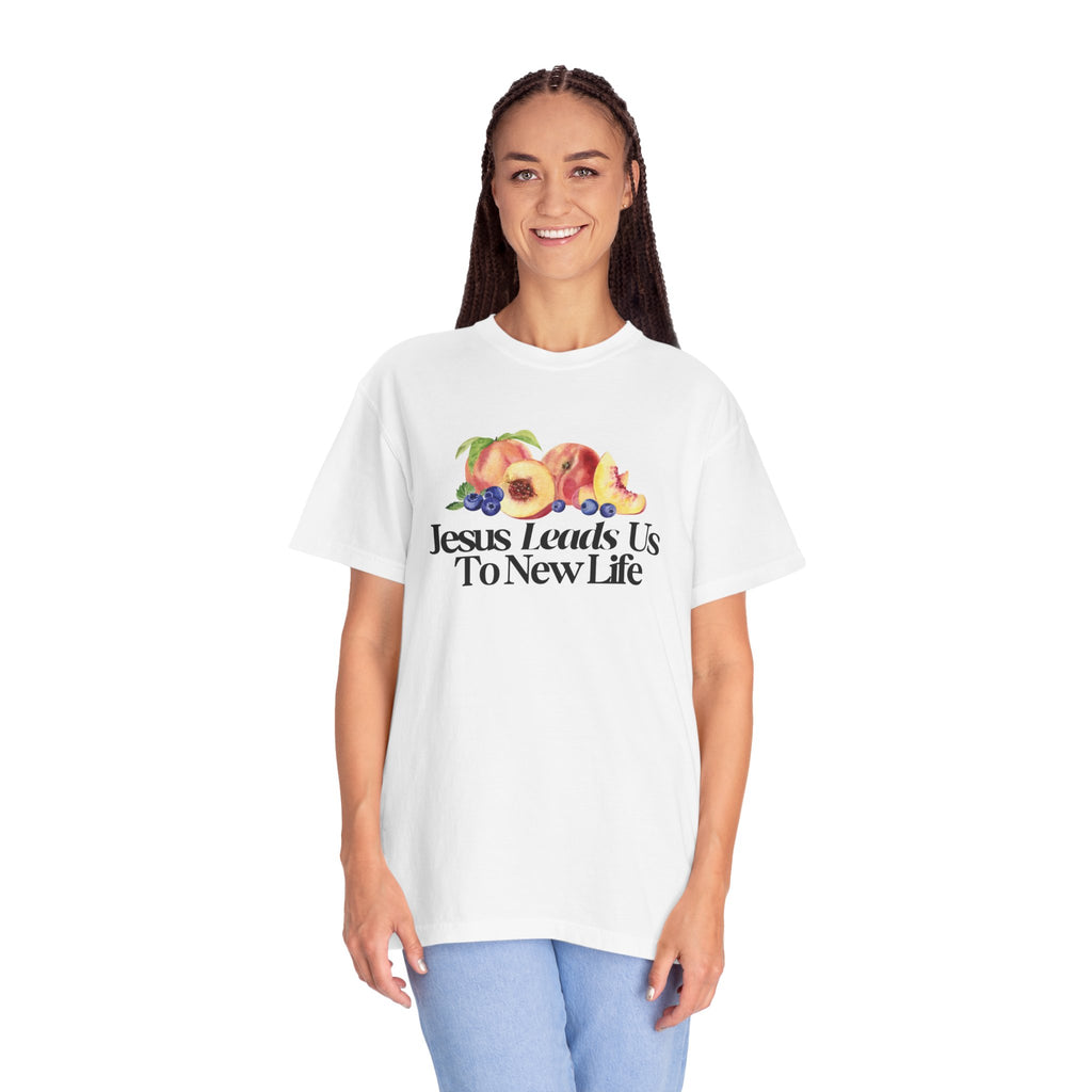 JESUS LEADS US TO NEW LIFE Women's Ring Spun Cotton T-Shirt